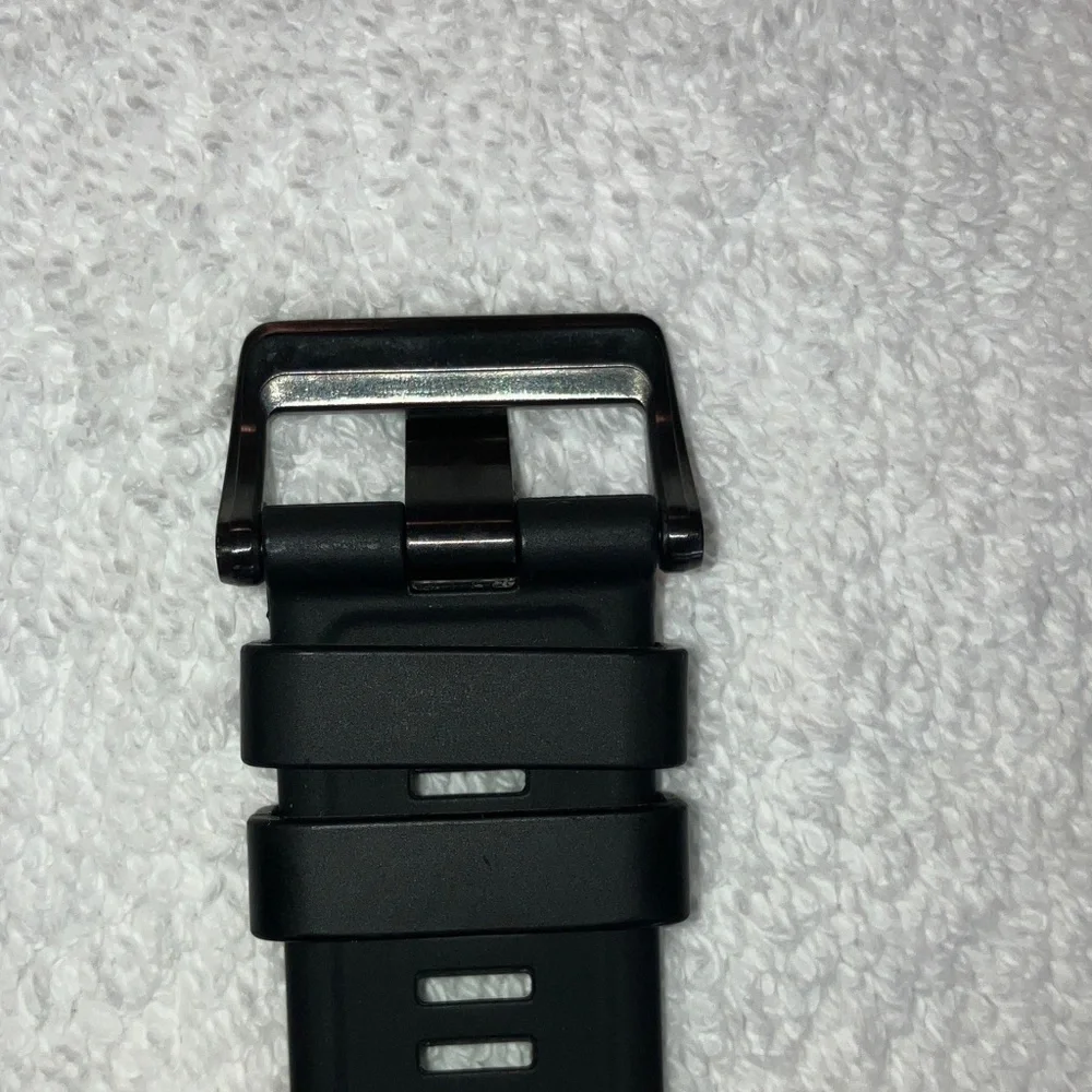 Advanced Black Smartwatch with Braided Charging Cable